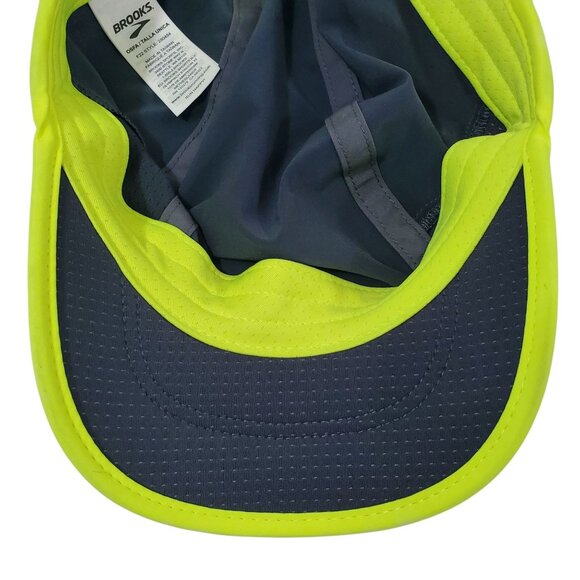 Brooks Running Base Hat Neon Yellow Black Training Apparel Adjustable Light - Picture 8 of 11
